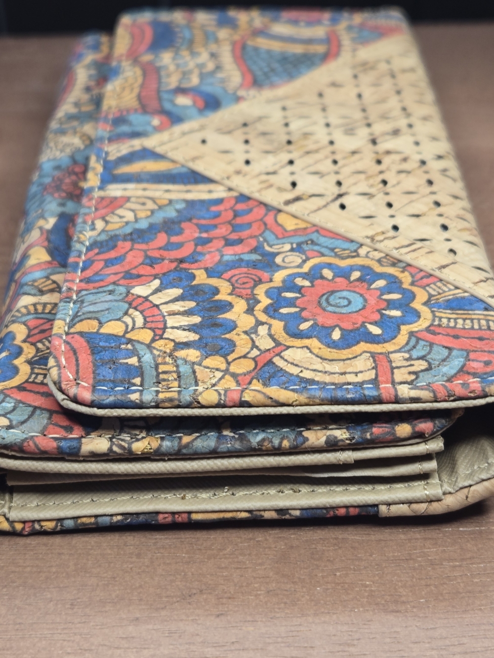 Cork Handbag Wallet Eco-Friendly Boho Floral Clutch